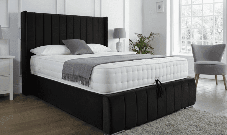 Arizona Wings Panel Ottoman Bed UK - Detail view of premium ottoman bed from Newcastle Beds UK